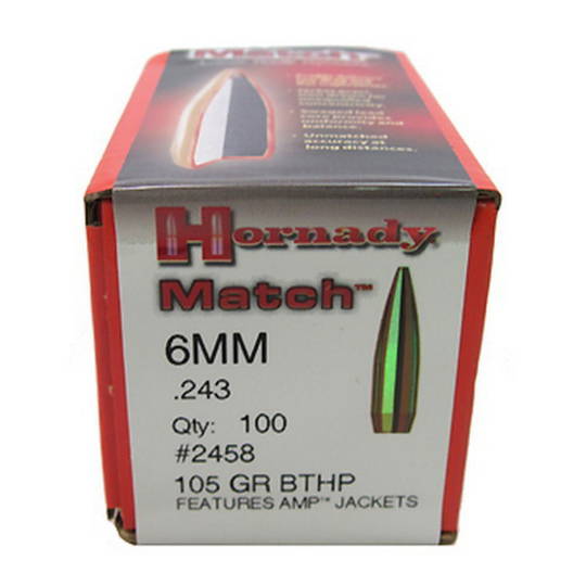 Hornady Match 6mm .243 105gr BTHP Box of 100 #2458